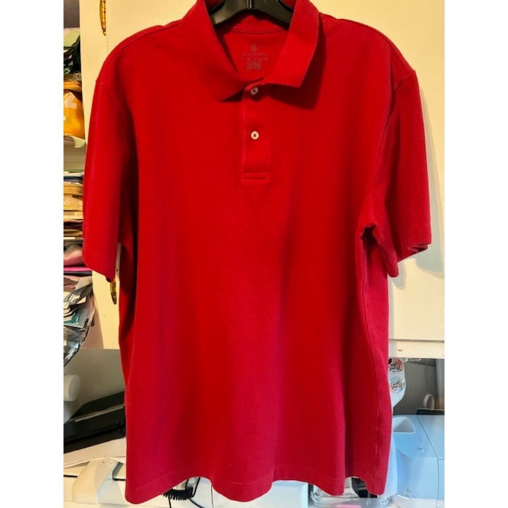 Lands End Men's Shirt Sleeve Polo shirt Sz Large Red - Picture 6 of 6